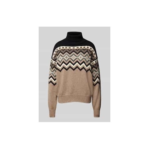 Sweter z norweskim wzorem i golfem model ‘RANDABERG’ ze sklepu Peek&Cloppenburg  w kategorii Swetry damskie - zdjęcie 177947404