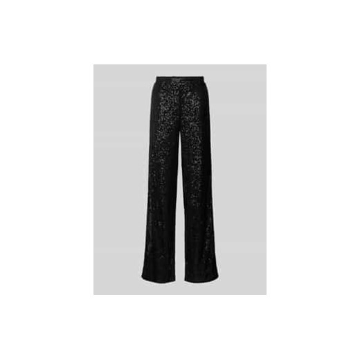 Spodnie szerokie o kroju tapered fit z cekinowym obszyciem model ‘DELPHIA’ ze sklepu Peek&Cloppenburg  w kategorii Spodnie damskie - zdjęcie 177947742