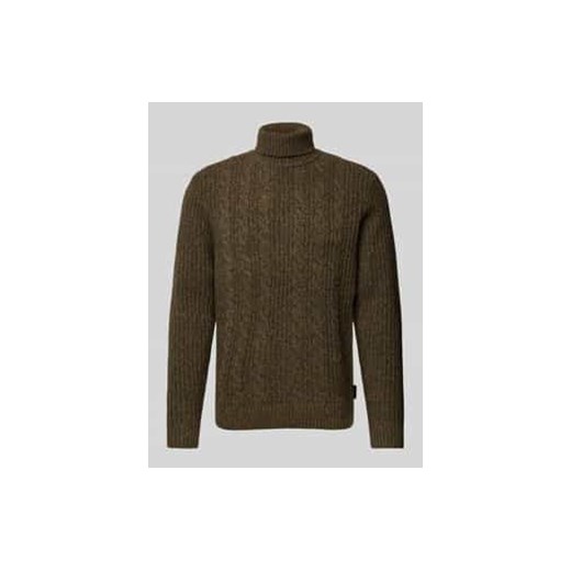 Sweter z wywijanym kołnierzem i detalem z logo ze sklepu Peek&Cloppenburg  w kategorii Swetry męskie - zdjęcie 177948402
