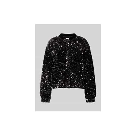 Bluzon aksamitny o kroju regular fit z cekinami ze sklepu Peek&Cloppenburg  w kategorii Kurtki damskie - zdjęcie 177948522