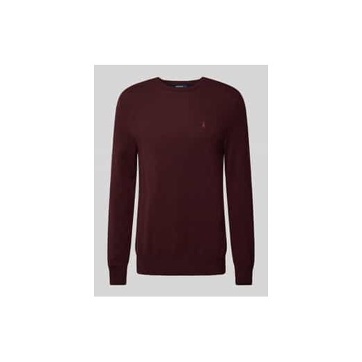 Sweter z dzianiny z wełny lana z okrągłym dekoltem ze sklepu Peek&Cloppenburg  w kategorii Swetry męskie - zdjęcie 177948611