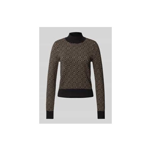 Sweter o kroju regular fit z dzianiny z mieszanki wiskozy z geometrycznym wzorem model ‘ARIA’ ze sklepu Peek&Cloppenburg  w kategorii Swetry damskie - zdjęcie 177950142