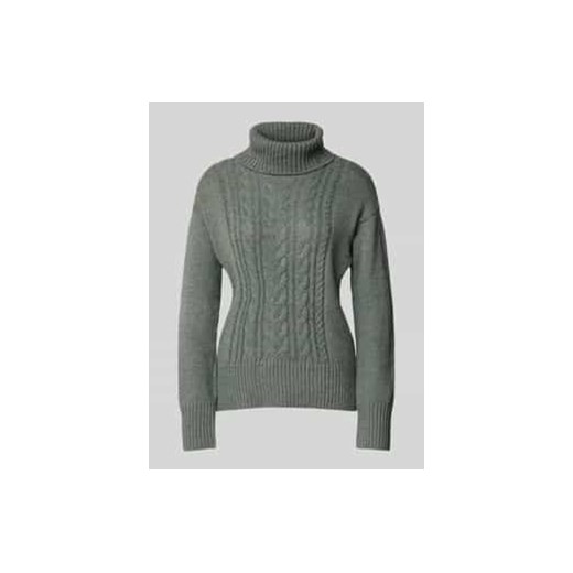 Sweter z wywijanym kołnierzem ze ściegiem warkoczowym ze sklepu Peek&Cloppenburg  w kategorii Swetry damskie - zdjęcie 177950194