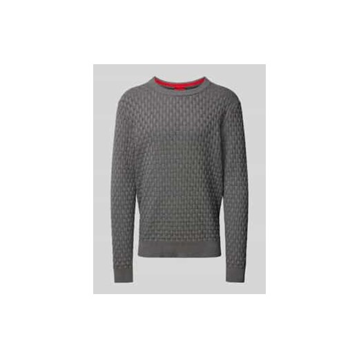 Sweter z dzianiny z fakturowanym wzorem model ‘Stubon’ ze sklepu Peek&Cloppenburg  w kategorii Swetry męskie - zdjęcie 177950593