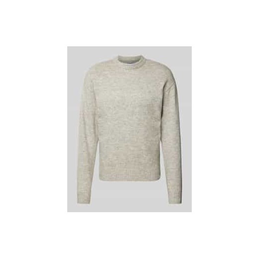Sweter z dzianiny z prążkowanymi wykończeniami model ‘OLLIE’ ze sklepu Peek&Cloppenburg  w kategorii Swetry męskie - zdjęcie 177950733