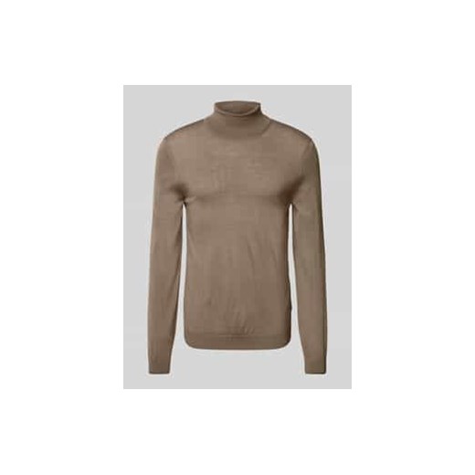 Sweter z wywijanym kołnierzem z żywej wełny model ‘Musso’ ze sklepu Peek&Cloppenburg  w kategorii Swetry męskie - zdjęcie 177951690