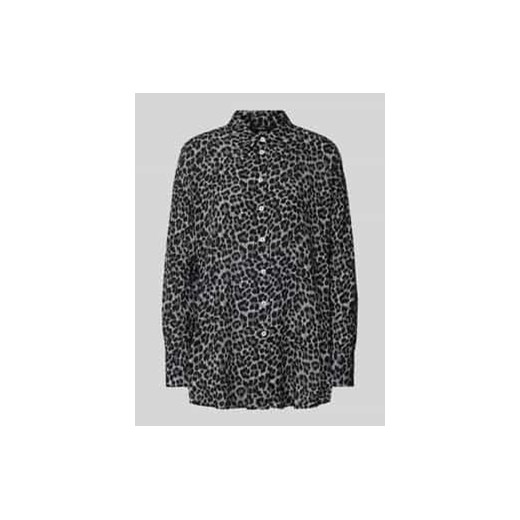 Bluzka koszulowa o kroju relaxed fit z wiskozy z obniżonymi ramionami ze sklepu Peek&Cloppenburg  w kategorii Koszule damskie - zdjęcie 177953031