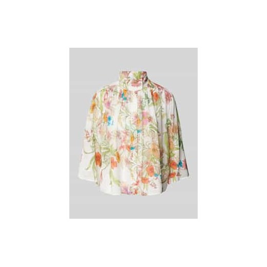 Bluzka jedwabna o kroju regular fit ze stójką ze sklepu Peek&Cloppenburg  w kategorii Koszule damskie - zdjęcie 177953264