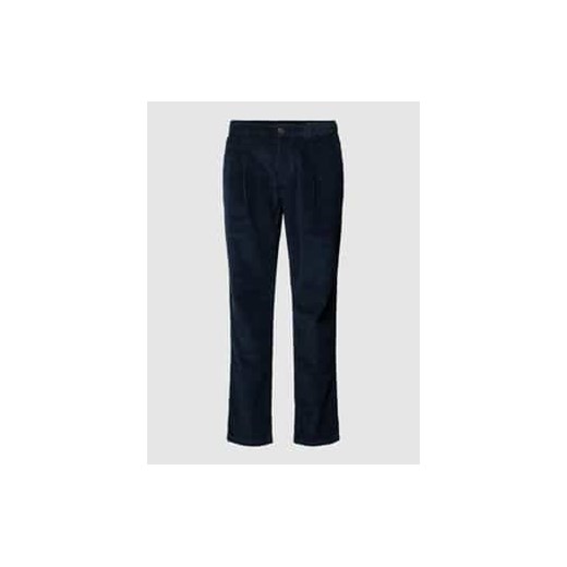 Spodnie sztruksowe o kroju tapered fit z przeszytymi zakładkami w pasie model ‘Osby’ ze sklepu Peek&Cloppenburg  w kategorii Spodnie męskie - zdjęcie 177953540