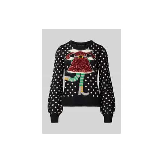 Sweter świąteczny o kroju regular fit z cekinowym motywem model ‘SPARKLE ELFIE’ ze sklepu Peek&Cloppenburg  w kategorii Swetry damskie - zdjęcie 177954230