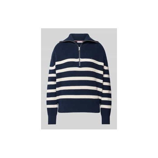 Sweter z dzianiny z kołnierzem model ‘CARDI STITCH’ ze sklepu Peek&Cloppenburg  w kategorii Swetry damskie - zdjęcie 177954854