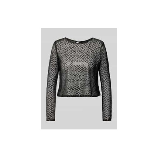 Bluzka dwustronna krótka o kroju slim fit z cekinami model ‘RISSI’ ze sklepu Peek&Cloppenburg  w kategorii Bluzki damskie - zdjęcie 177955610