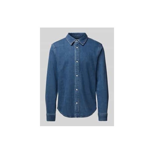 Kurtka jeansowa o kroju slim fit z kołnierzykiem typu kent ze sklepu Peek&Cloppenburg  w kategorii Koszule męskie - zdjęcie 177956570