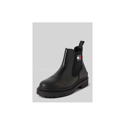 Buty chelsea ze skóry z naszywką z logo ze sklepu Peek&Cloppenburg  w kategorii Buty zimowe męskie - zdjęcie 177957513