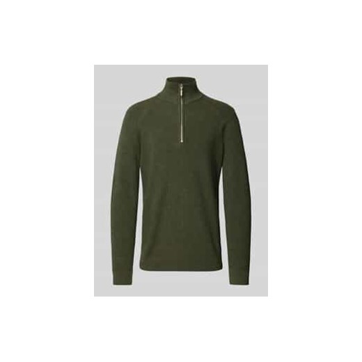 Sweter z dzianiny o kroju regular fit z kołnierzem Tom Tailor Sweter z fakturowanej dzianiny z kołnierzem ze sklepu Peek&Cloppenburg  w kategorii Bluzy męskie - zdjęcie 177957771