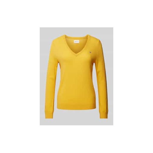 Sweter z wełny z dekoltem w serek ze sklepu Peek&Cloppenburg  w kategorii Swetry damskie - zdjęcie 177957833