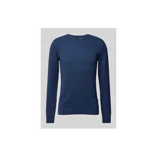 Sweter z dzianiny z prążkowanymi wykończeniami ze sklepu Peek&Cloppenburg  w kategorii Swetry męskie - zdjęcie 177958110