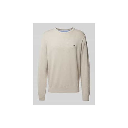 Sweter z dzianiny z wyhaftowanym logo ze sklepu Peek&Cloppenburg  w kategorii Swetry męskie - zdjęcie 177958320
