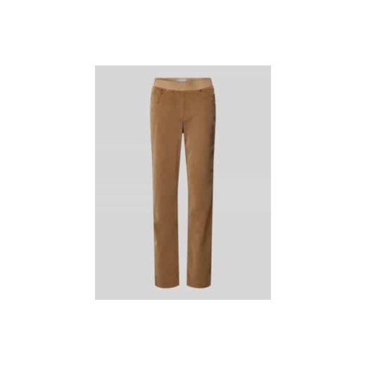 Spodnie o kroju slim fit z drobnego sztruksu z elastycznym pasem ze sklepu Peek&Cloppenburg  w kategorii Spodnie damskie - zdjęcie 177958783