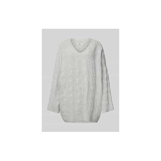 Sweter z dzianiny o luźnym kroju ze ściegiem warkoczowym model ‘JEANETT’ ze sklepu Peek&Cloppenburg  w kategorii Swetry damskie - zdjęcie 177959332