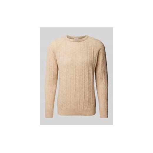 Sweter z dzianiny z prążkowanymi wykończeniami ze sklepu Peek&Cloppenburg  w kategorii Swetry męskie - zdjęcie 177959451