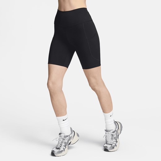 Damskie kolarki z wysokim stanem i kieszeniami Nike One 20 cm - Czerń Nike XXS (EU 30) Nike poland