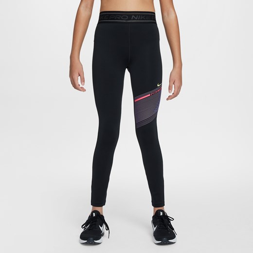 Dziewczęce legginsy ze średnim stanem Dri-FIT Nike Pro - Czerń Nike L Nike poland