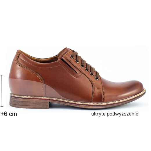 Olivier Buty męskie podwyższające P24 brązowe ze sklepu ButyModne.pl w kategorii Buty eleganckie męskie - zdjęcie 177967123