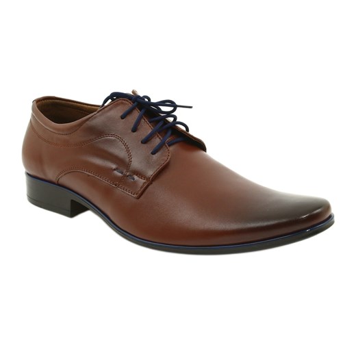 Olivier Buty męskie wizytowe 277 brązowe ze sklepu ButyModne.pl w kategorii Buty eleganckie męskie - zdjęcie 177967124