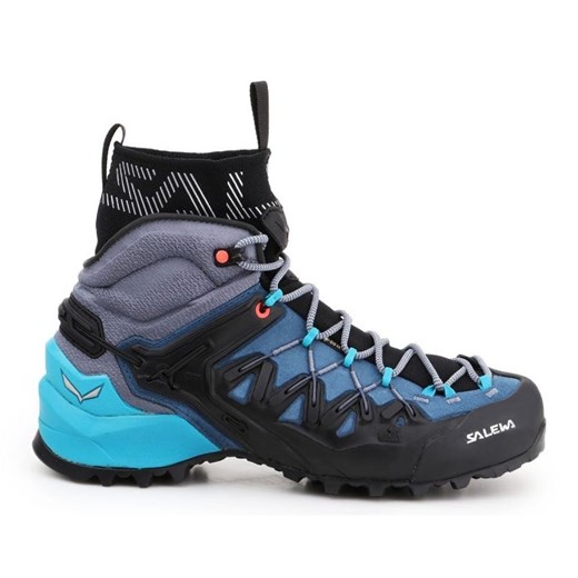Buty trekkingowe Salewa Ws Wildfire Edge Mid Gtx W 61351-8975 niebieskie ze sklepu ButyModne.pl w kategorii Buty trekkingowe męskie - zdjęcie 177967171