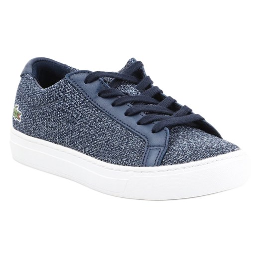 Buty lifestylowe Lacoste L 12 12 317 W 7-34CAW0017003 białe niebieskie ze sklepu ButyModne.pl w kategorii Trampki damskie - zdjęcie 177967183