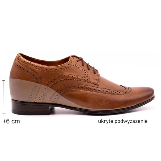 Olivier Buty męskie podwyższające wizytywe 617P brązowe ze sklepu ButyModne.pl w kategorii Buty eleganckie męskie - zdjęcie 177967424