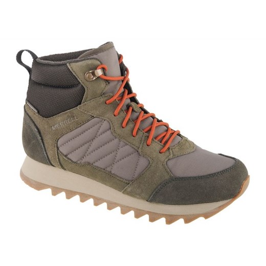Buty Merrell Alpine Sneaker Mid Plr Wp 2 J004291 zielone ze sklepu ButyModne.pl w kategorii Buty trekkingowe męskie - zdjęcie 177968293