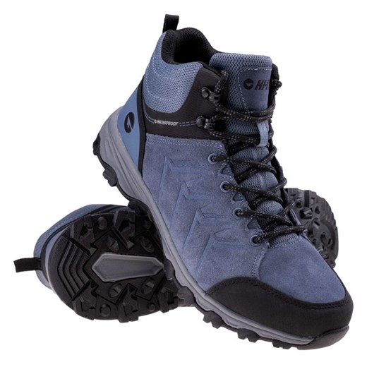 Buty Hi-Tec Helone Mid Wp 92800442373 niebieskie ze sklepu ButyModne.pl w kategorii Buty trekkingowe męskie - zdjęcie 177968313