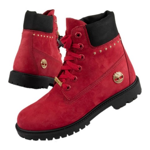 Buty trekkingowe Timberland TB0A2MBU-F41 czerwone ze sklepu ButyModne.pl w kategorii Workery damskie - zdjęcie 177968334