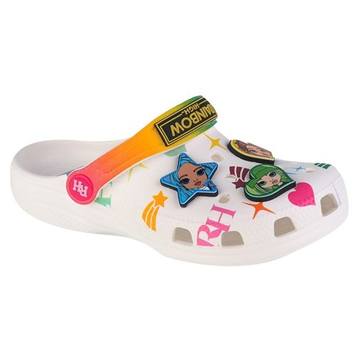 Klapki Crocs Classic Rainbow High Kids Clog 208117-90H białe ze sklepu ButyModne.pl w kategorii Klapki dziecięce - zdjęcie 177968942