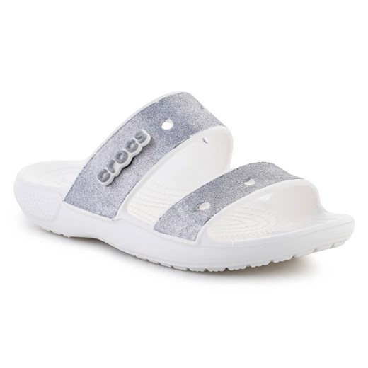 Crocs Klapki Classic Croc Glitter Ii Sandal W 207769-90H szare ze sklepu ButyModne.pl w kategorii Klapki damskie - zdjęcie 177969141
