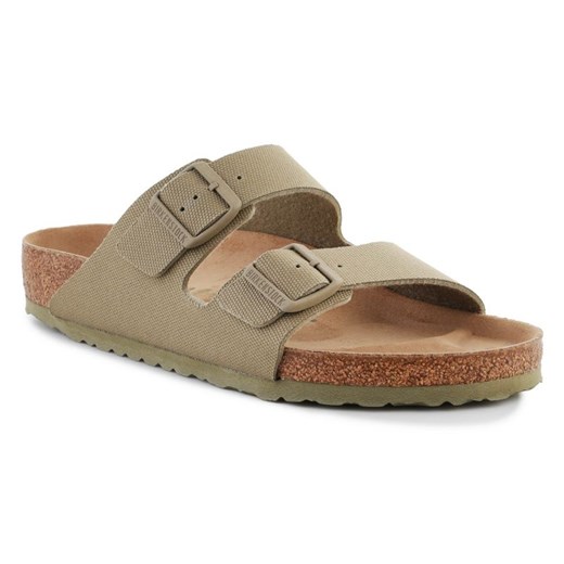Klapki Birkenstock Rivet Logo Vegan Canvas Faded 1023958 zielone ze sklepu ButyModne.pl w kategorii Klapki męskie - zdjęcie 177969200