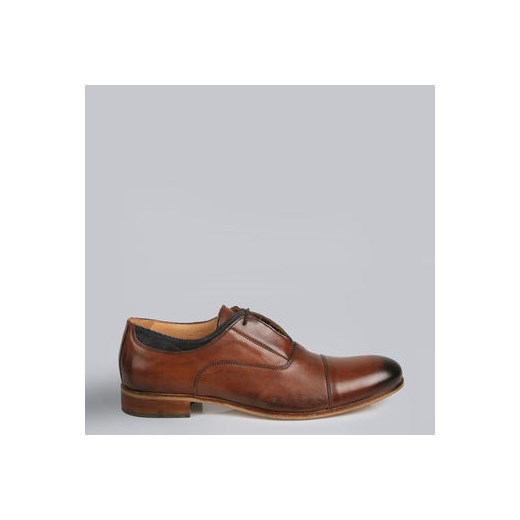 Morato Formal - Derby in stressed leather with denim inserts morato-it brazowy skóra