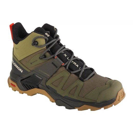 Buty Salomon X Ultra 4 Mid Gtx M 417398 zielone ze sklepu ButyModne.pl w kategorii Buty trekkingowe męskie - zdjęcie 177971051