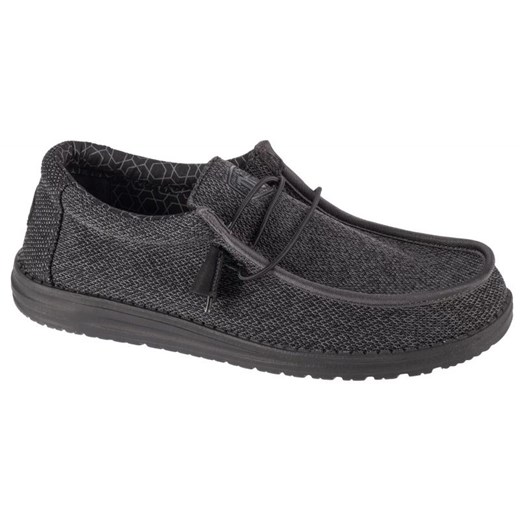 Buty Hey Dude Wally Sox M 40019-0XJ czarne ze sklepu ButyModne.pl w kategorii Mokasyny męskie - zdjęcie 177971264
