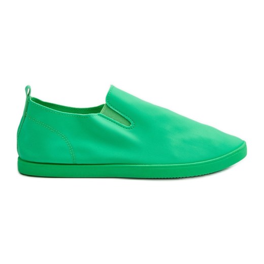 Damskie Tenisówki Trampki Slip-On Zielone Lovinia ze sklepu ButyModne.pl w kategorii Trampki damskie - zdjęcie 177971693