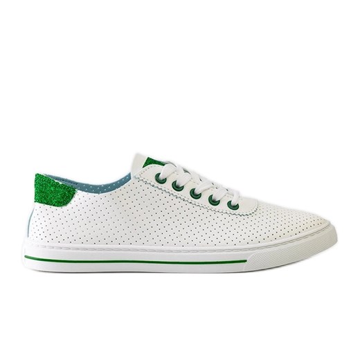 Białe perforowane sneakersy Ruala ze sklepu ButyModne.pl w kategorii Trampki damskie - zdjęcie 177972160