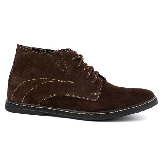 Olivier Buty męskie sztyblety sznurowane 307lu brązowe ze sklepu ButyModne.pl w kategorii Buty zimowe męskie - zdjęcie 177973833