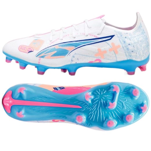 Buty piłkarskie Puma Ultra 5 Match Vol.Up FG/MG 108064-01 białe ze sklepu ButyModne.pl w kategorii Buty sportowe męskie - zdjęcie 177974361