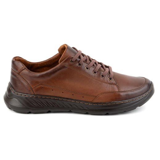 Olivier Buty męskie skórzane casual 928ma brązowe ze sklepu ButyModne.pl w kategorii Półbuty męskie - zdjęcie 177974920