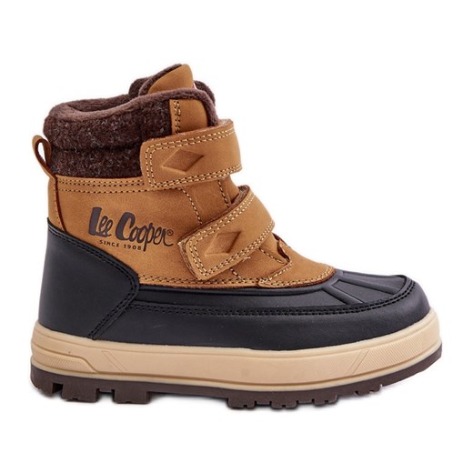 Ocieplane Śniegowce Chłopięce Lee Cooper LCJ-23-01-2059 Camel brązowe ze sklepu ButyModne.pl w kategorii Buty zimowe dziecięce - zdjęcie 177975093