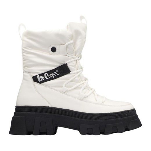 Buty Lee Cooper LCJ-24-47-3142LA białe ze sklepu ButyModne.pl w kategorii Śniegowce damskie - zdjęcie 177975224