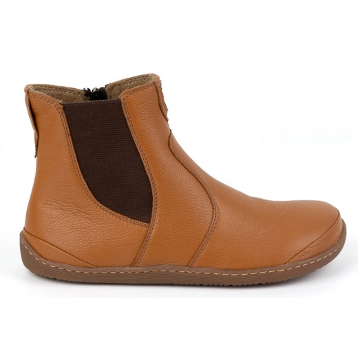 Olivier Damskie buty barefoot sztyblety z zamkiem ocieplane 1263 rude pomarańczowe ze sklepu ButyModne.pl w kategorii Botki - zdjęcie 177976292