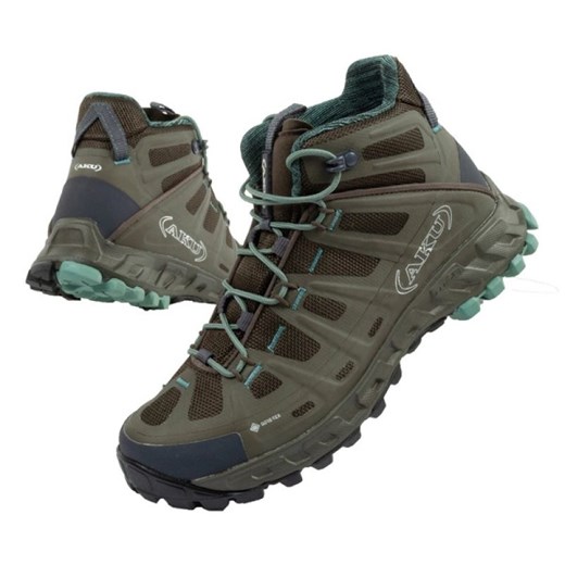 Buty Aku Selvatica Mid Gore-Tex 676 648 zielone ze sklepu ButyModne.pl w kategorii Buty trekkingowe dziecięce - zdjęcie 177976624